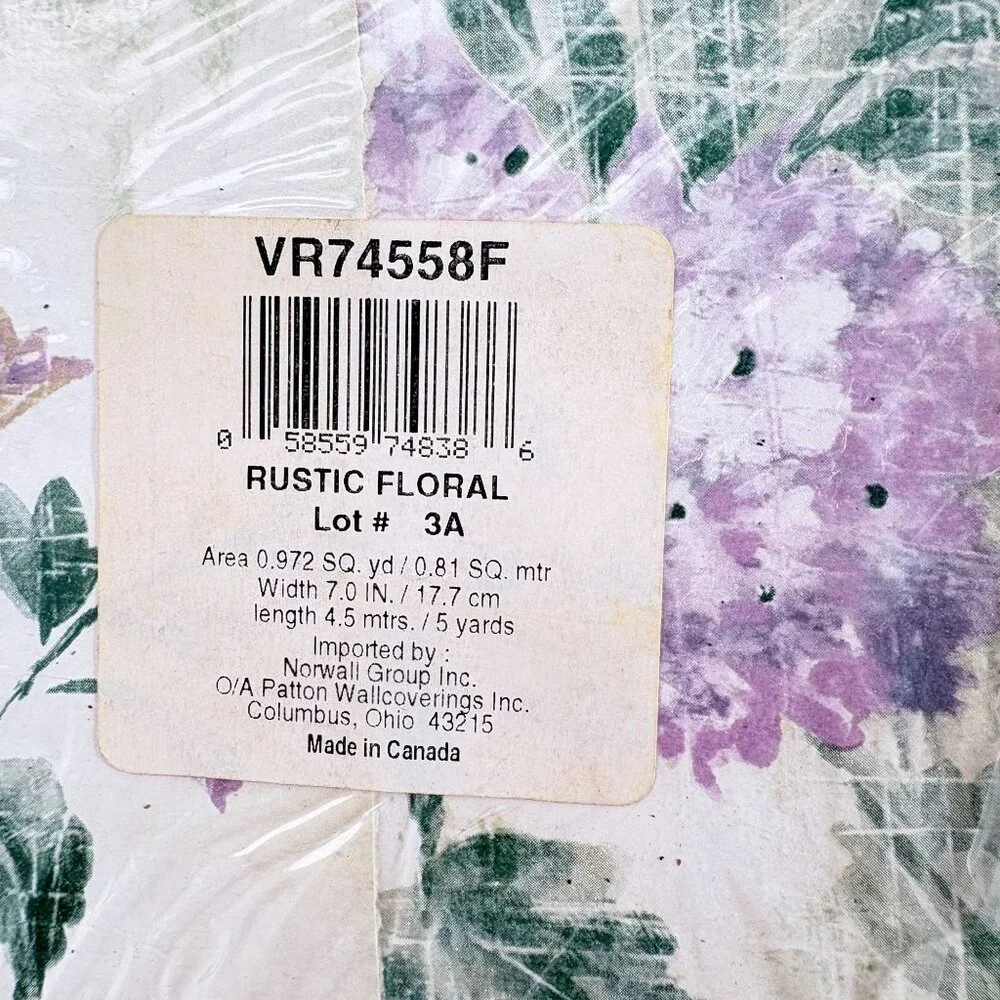 Vintage Home Trends Country Themed Rustic Floral 3x Wallpaper‎ Border 15 yds NOS